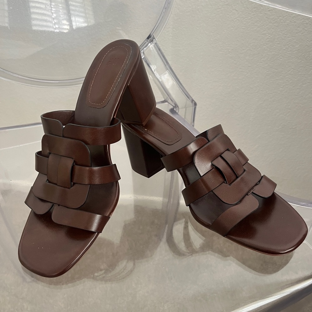 H&M Brown Heeled Sandals 41 size 10 New
